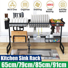 Load image into Gallery viewer, Stainless Steel Kitchen Shelf Organizer Dishes Drying Rack Over Sink Drain Rack Kitchen Storage Countertop Utensils Holder